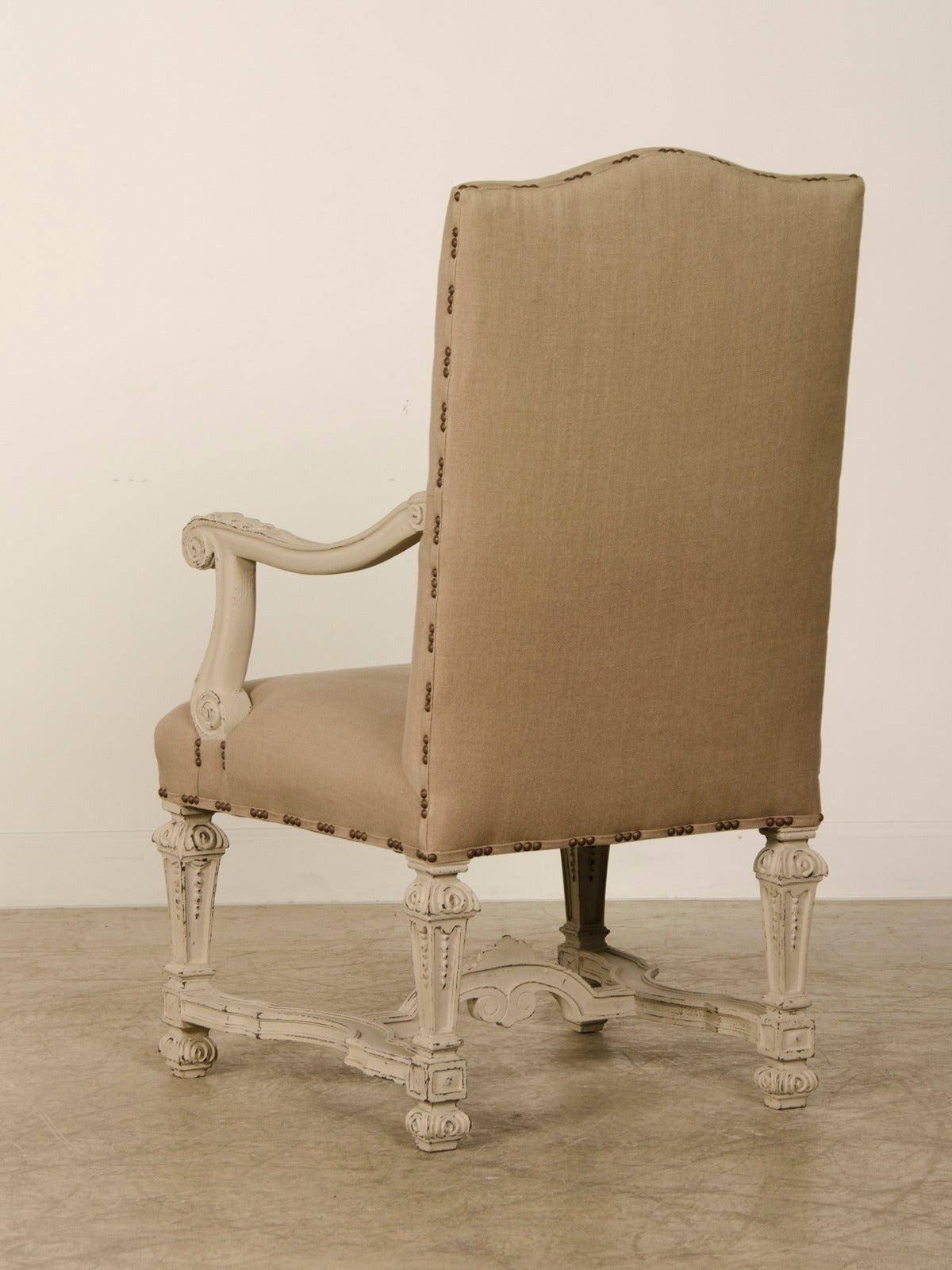 Mid-20th Century Pair of Louis XIV Style Painted Armchairs, France circa 1930