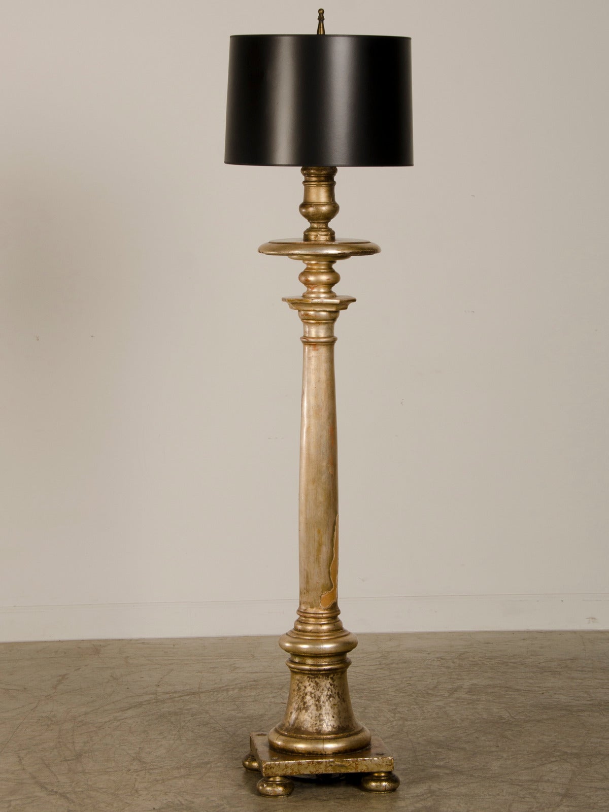 Receive our new selections direct from 1stdibs by email each week. Please click Follow Dealer below and see them first!

An imposing antique Italian silver gilt candle stand circa 1890 now converted to a floor lamp. Please look at the scale of