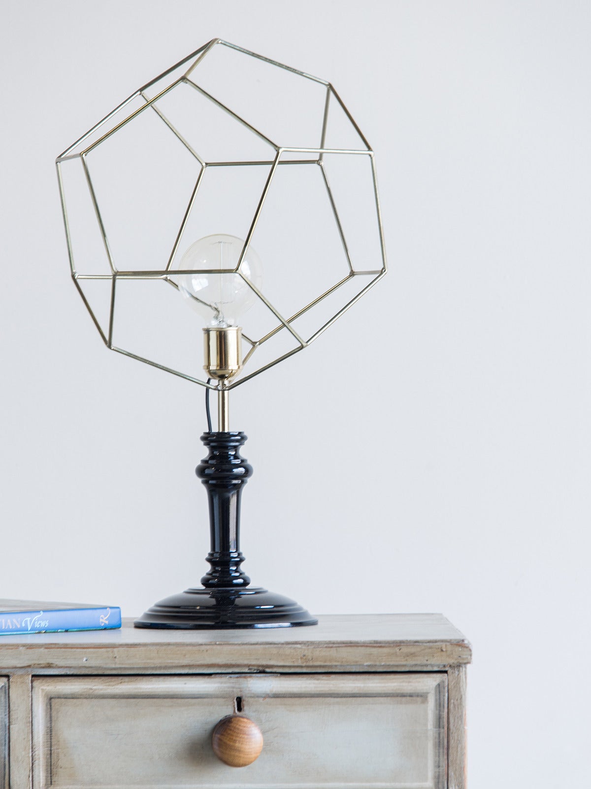 Receive our new selections direct from 1stdibs by email each week. Please click Follow Dealer below and see them first!

This modern Dutch lamp has a geometric open brass frame that has an arresting appearance. The frame is made of a series of