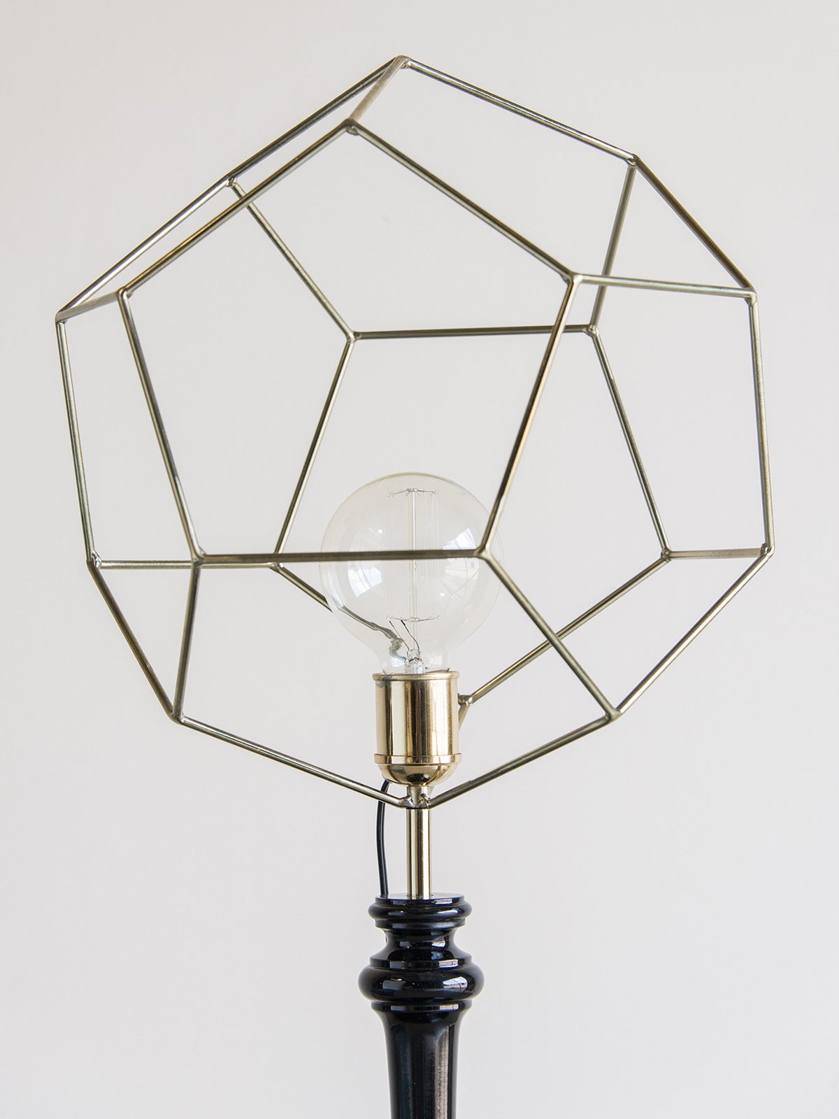 Dutch Geometric Brass Cage Modern Lamp, Holland