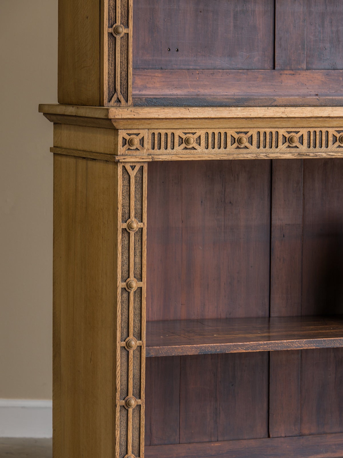 Mid-19th Century Antique French Louis Philippe Oak Bibliotheque Display Cabinet circa 1850