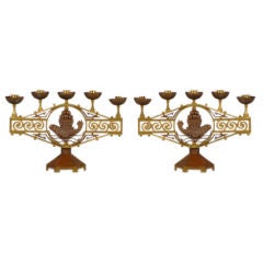 Art Deco period bronze candelabras from France c.1930