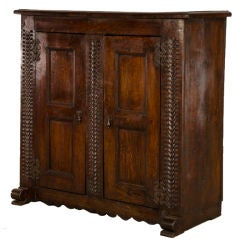 A cupboard constructed of solid oak from Scotland c.1740