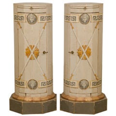 A pair of vintage painted pedestals from France c.1950