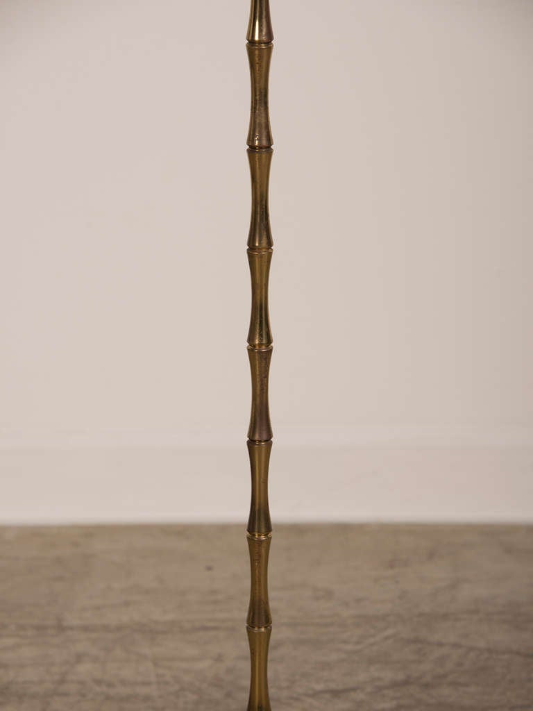 Jacques Style Faux Bamboo Brass Floor Lamp, France c.1950 at 1stdibs