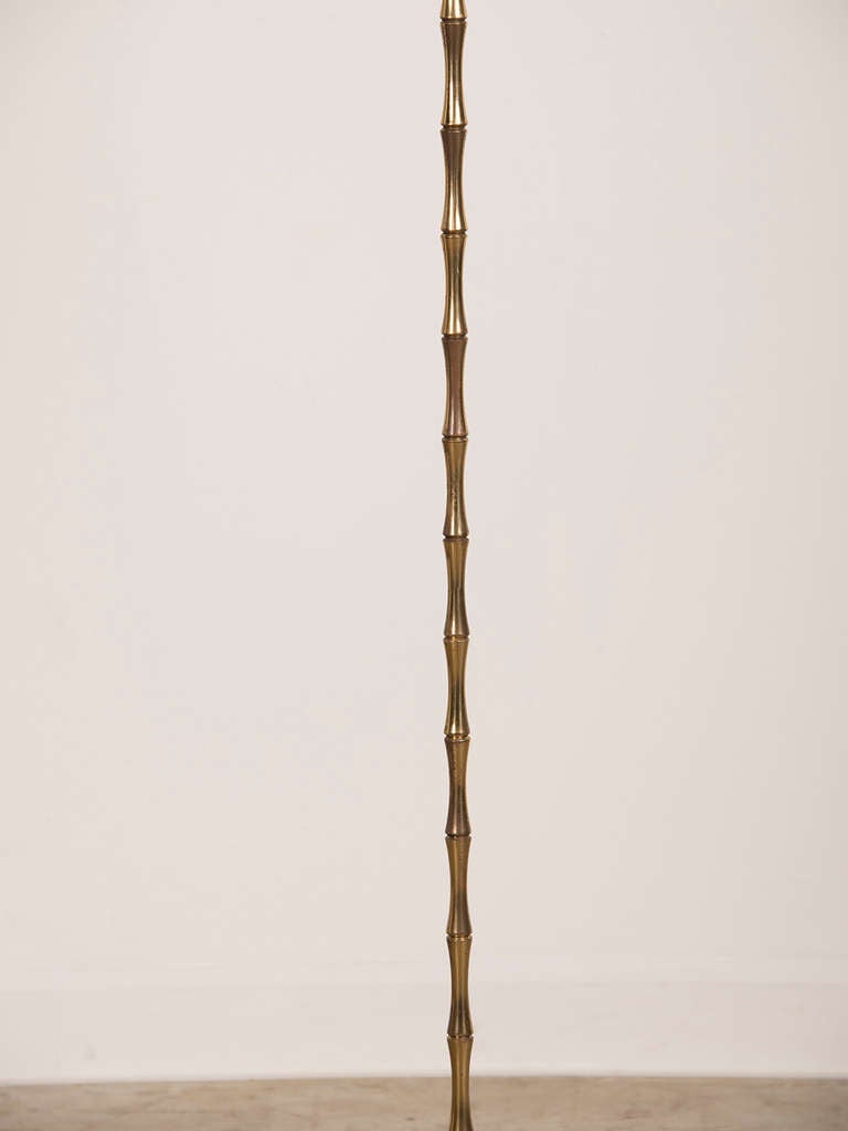 Jacques Style Faux Bamboo Brass Floor Lamp, France c.1950 at 1stdibs