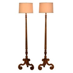 Vintage A pair of Edwardian period floor lamps from England c.1910