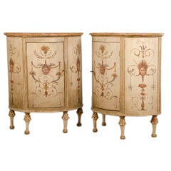 Antique A pair of demi-lune cabinets from Italy c.1880