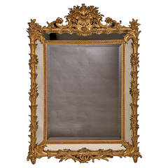 Régence Style Gold Leaf "Pare-Close" Framed Mirror, France circa 1885