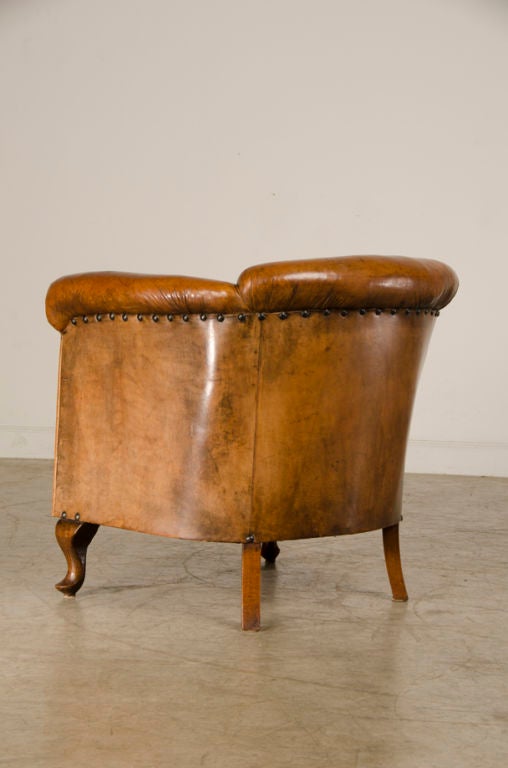 An Art Moderne period leather armchair from France c.1940 1
