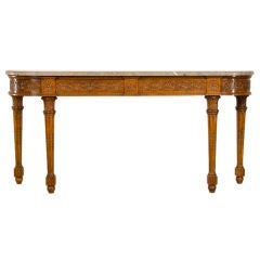A splendid satinwood console table from France c.1920