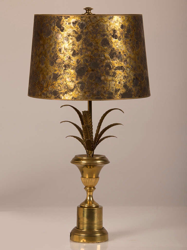 Receive our new selections direct from 1stdibs by email each week. Please click Follow Dealer below and see them first!

Vintage French Maison Charles style brass palm tree in urn, circa 1950 with the original shade now wired for American