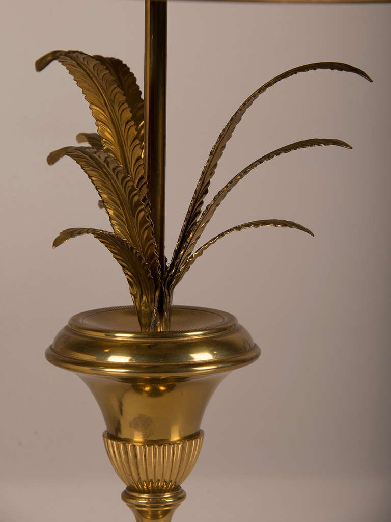 Vintage French Maison Charles Style Brass Palm Tree in Urn, circa 1950 In Excellent Condition In Houston, TX