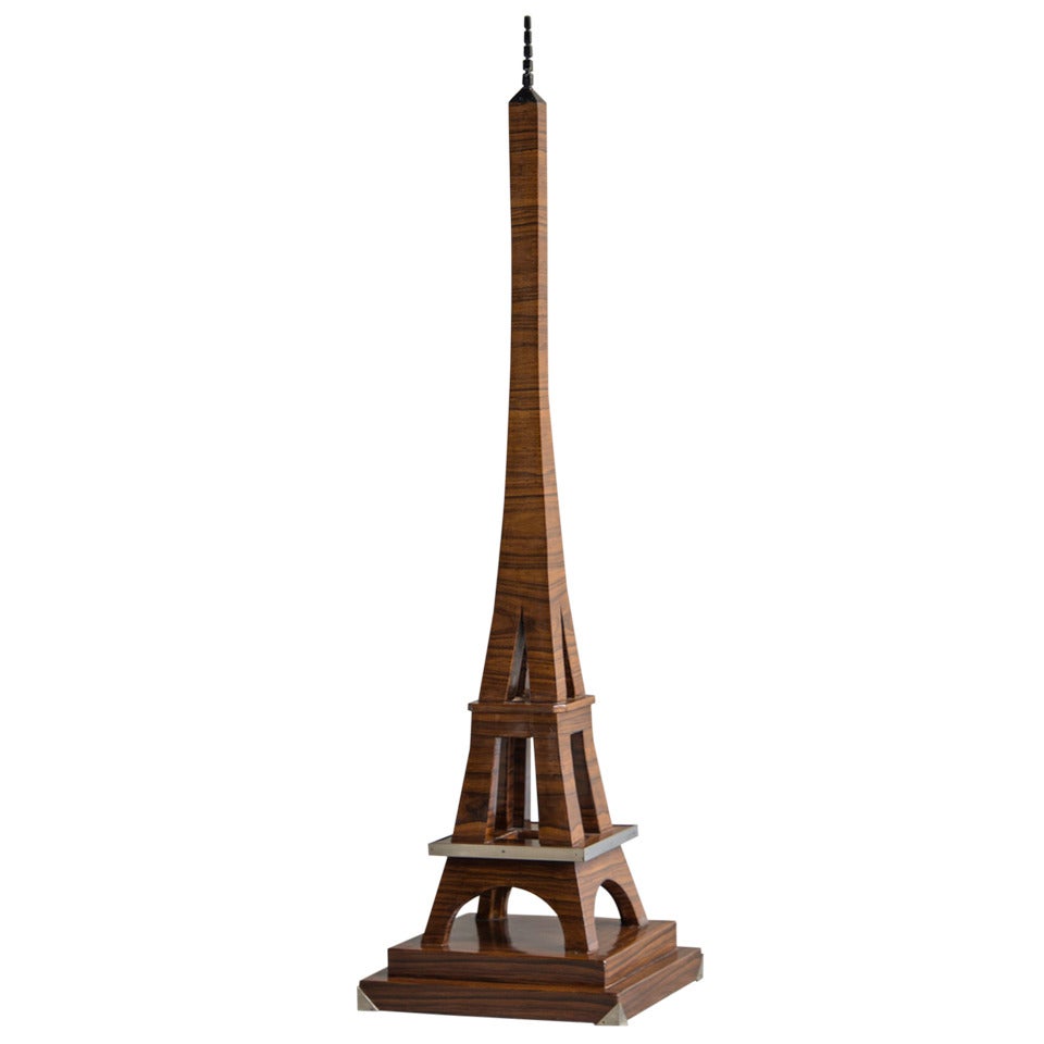 Vintage French Art Deco Period Grand Scale Eiffel Tower of Rosewood, circa 1930 For Sale