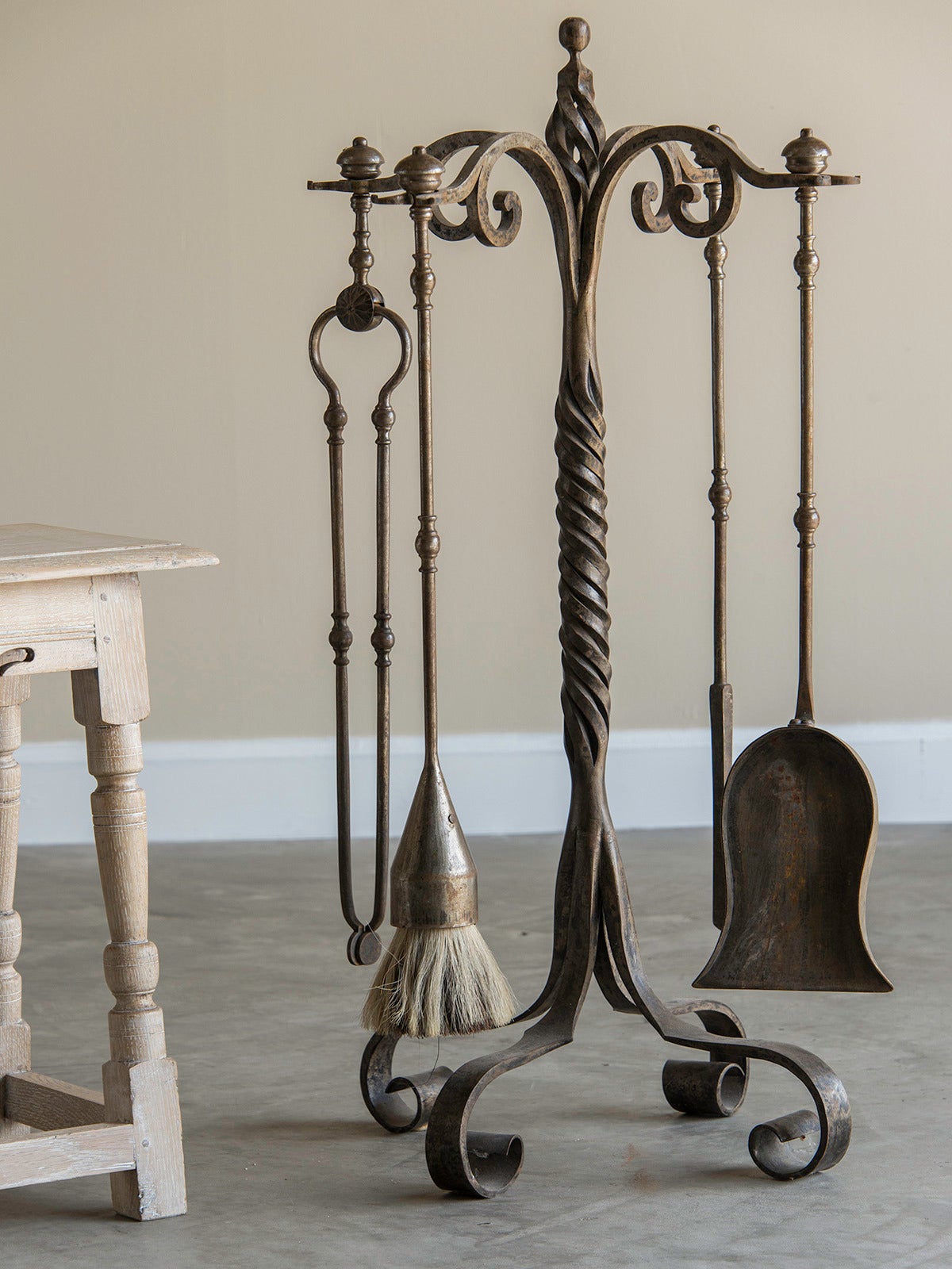 individual wrought iron fireplace tools