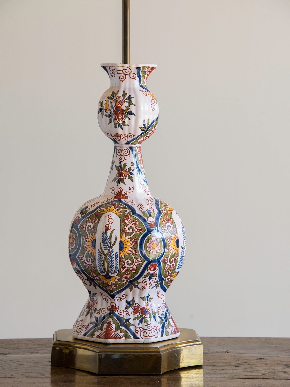 Pair of Hand- Painted Delft Vases, Holland circa 1875, Mounted as Custom Lamps In Excellent Condition For Sale In Houston, TX