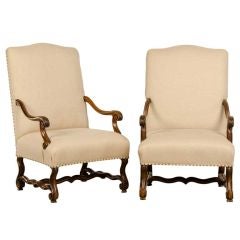 A pair of Louis XIII style armchairs from France c.1875