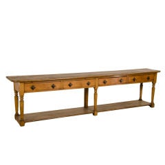 An exceptionally long pine dresser base from England c.1870