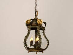Vintage Gilded Metal Lantern with Five Sides from Italy ca. 1940