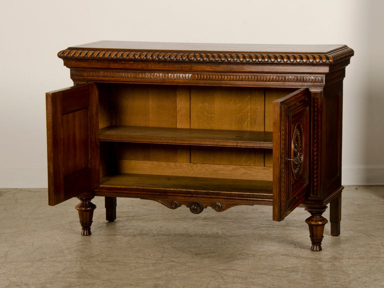 Belle Époque Breton Carved Mahogany Buffet/Bas d'Armoire from Nantes, France c.1895