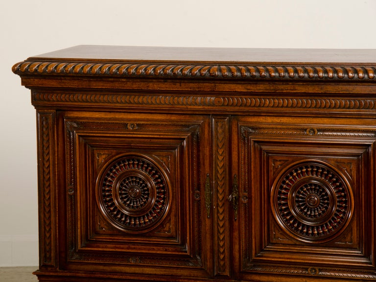 French Breton Carved Mahogany Buffet/Bas d'Armoire from Nantes, France c.1895