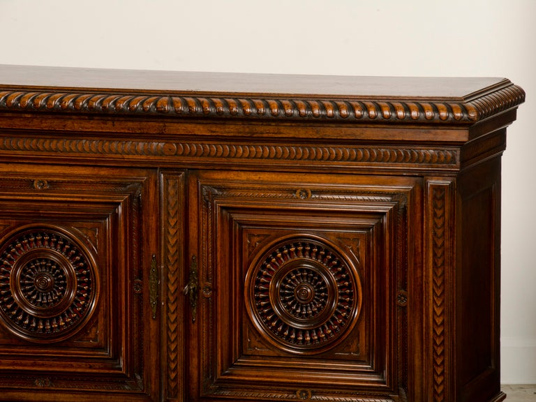 Breton Carved Mahogany Buffet/Bas d'Armoire from Nantes, France c.1895 In Excellent Condition In Houston, TX