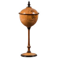 Tall Burl Walnut Urn with Lid on Slender Pedestal, Made by Hand, England