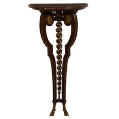 French Antique Neoclassical Gilded Walnut Console Table, Marble Top circa 1875