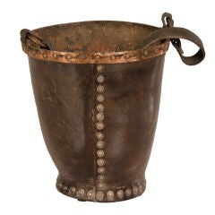 A handmade leather bucket from England c. 1885