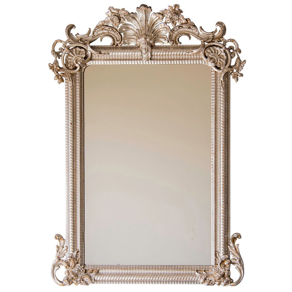 Régence Style Silvered Mirror, France circa 1880