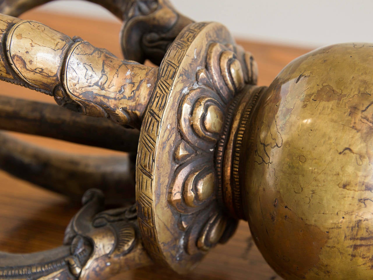Vintage Solid Brass Buddhist Dorji, 
