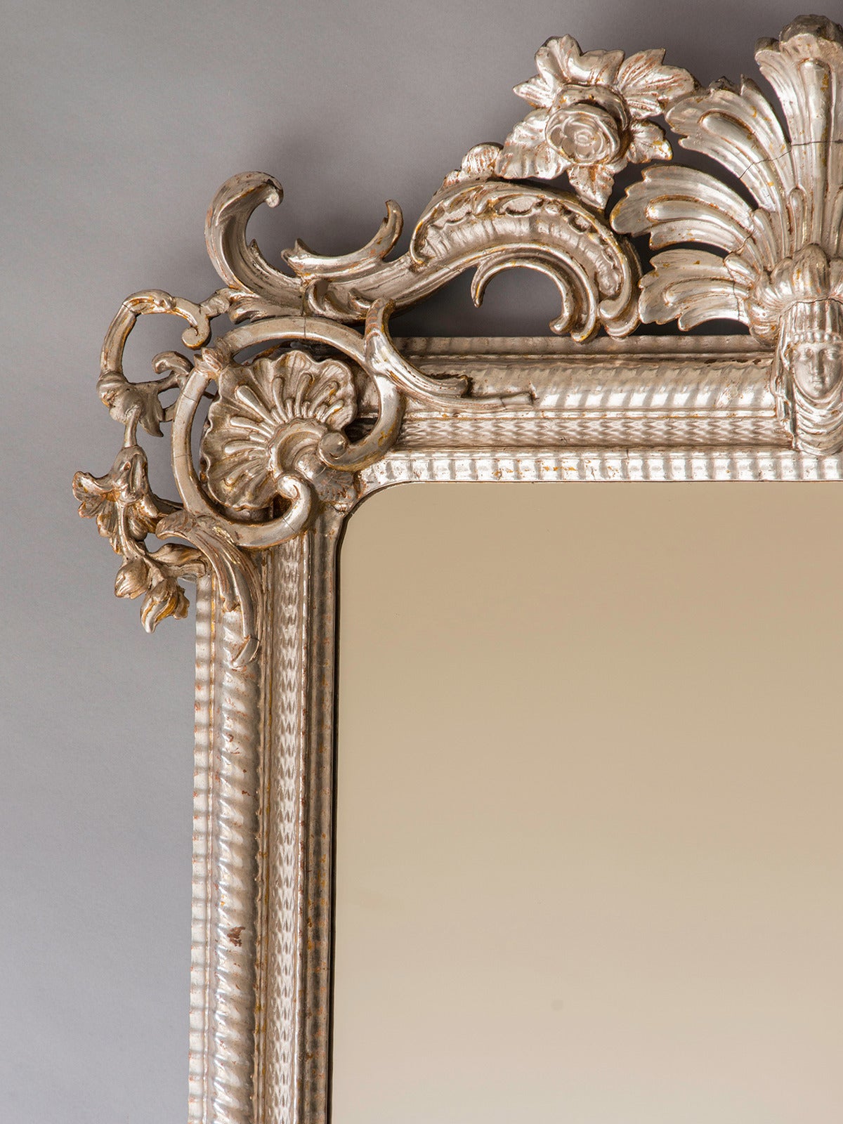 French Régence Style Silvered Mirror, France circa 1880