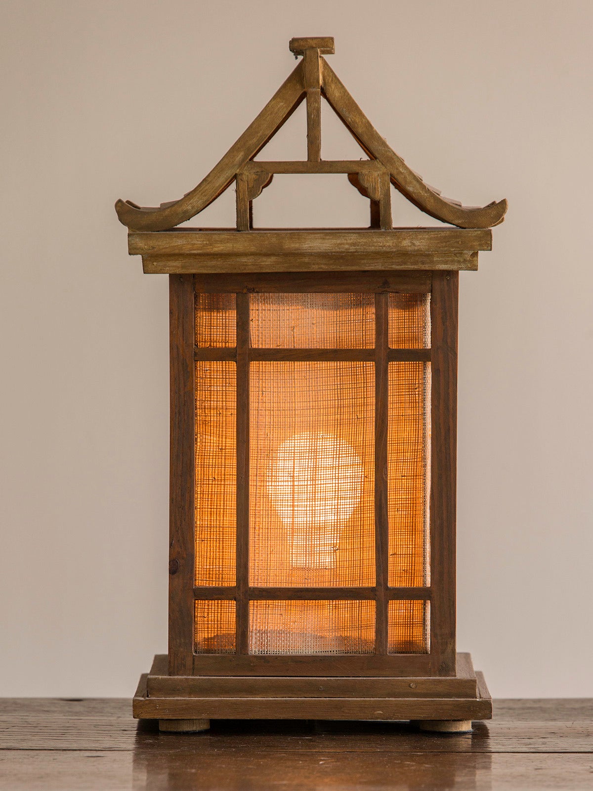 Japanese Vintage Wooden House, Japan circa 1930, Fitted as a Lamp