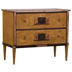 Antique Neoclassical Painted Two Drawer Chest, Italy C. 1820.