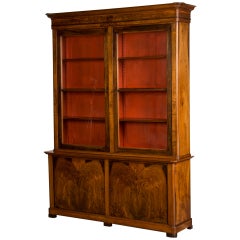 Napoleon III Period Burl Walnut Bibliotheque, France Circa 1870