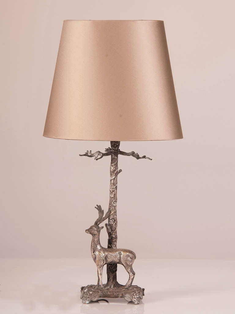 Receive our new selections direct from 1stdibs by email each week. Please click Follow Dealer below and see them first!

A Vintage Italian metal lamp depicting a standing stag and a silvered tree upon a landscape circa 1940.