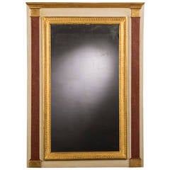 Antique French Directoire Period Painted Gold Mirror, circa 1800 (32"W x 45"H)