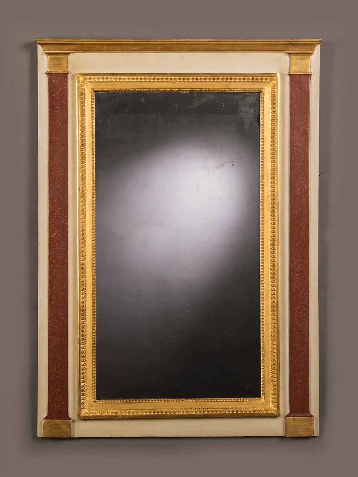 Receive our new selections direct from 1stdibs by email each week. Please click “Follow Dealer” button below and see them first!

An antique French Directoire period painted and gold leaf frame circa 1800 surrounding the original mirror glass that