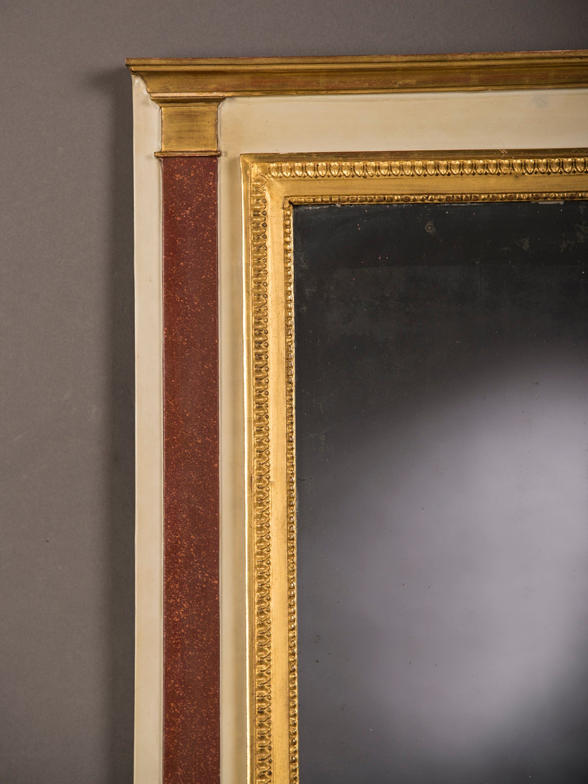 Antique French Directoire Period Painted Gold Mirror, circa 1800 (32