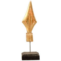 Antique French Empire Period Spear Point Gold Leaf Finial, circa 1810