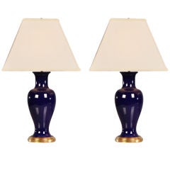 A pair of Chinese vases mounted as lamps from England c.1910