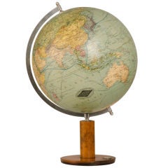 A large globe of the world published in Germany c.1960