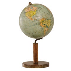 A charming world globe of desk top scale from Germany c.1960