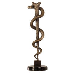 Bronze Serpent Model Based upon the Story of Moses, Austria c.1900