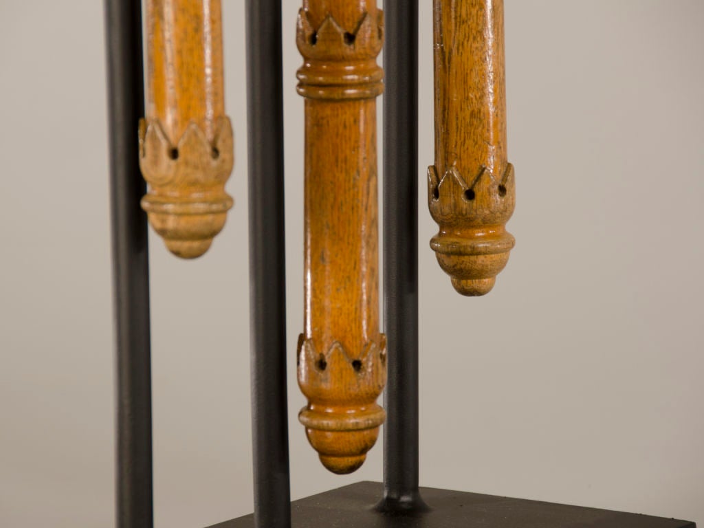 A set of three carved wooden batons from France c.1900 1