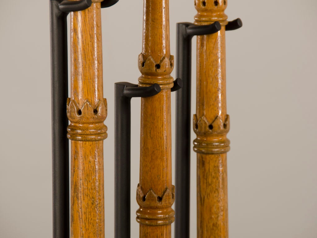 A set of three carved wooden batons from France c.1900 2