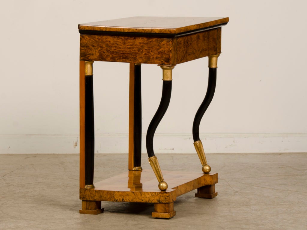 Biedermeier Period Burl Walnut Console Table, Berlin, Germany c.1820 2