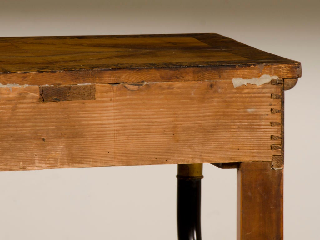 Biedermeier Period Burl Walnut Console Table, Berlin, Germany c.1820 4