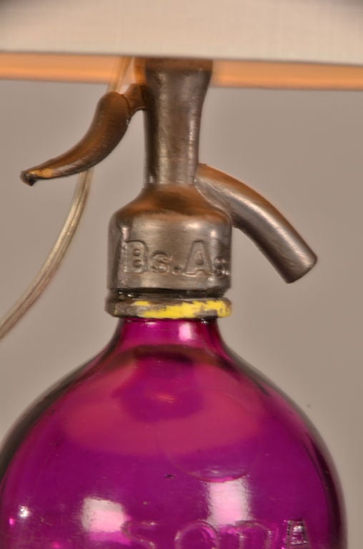 A charming purple glass seltzer bottle from Argentina c.1920 at 1stDibs