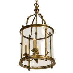 A Louis XVI style solid brass lantern from France c.1890